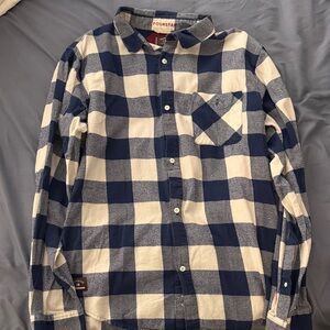 Vintage Blue and White Fourstar Checkered Men's Shirt